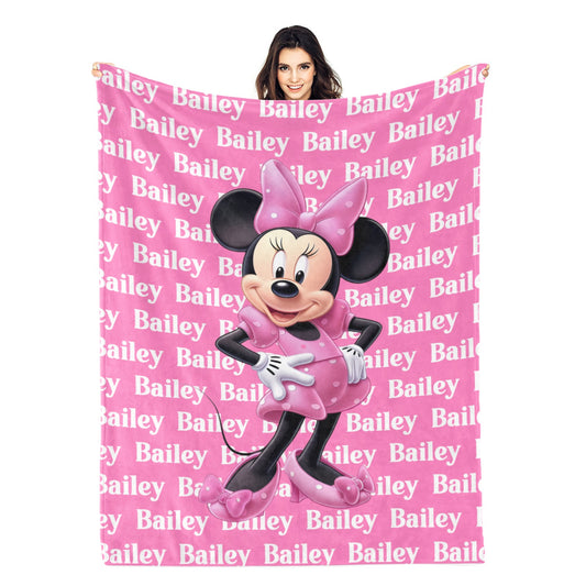 Personalized Cute Photo Name Blanket for Girl - Gift for Kids