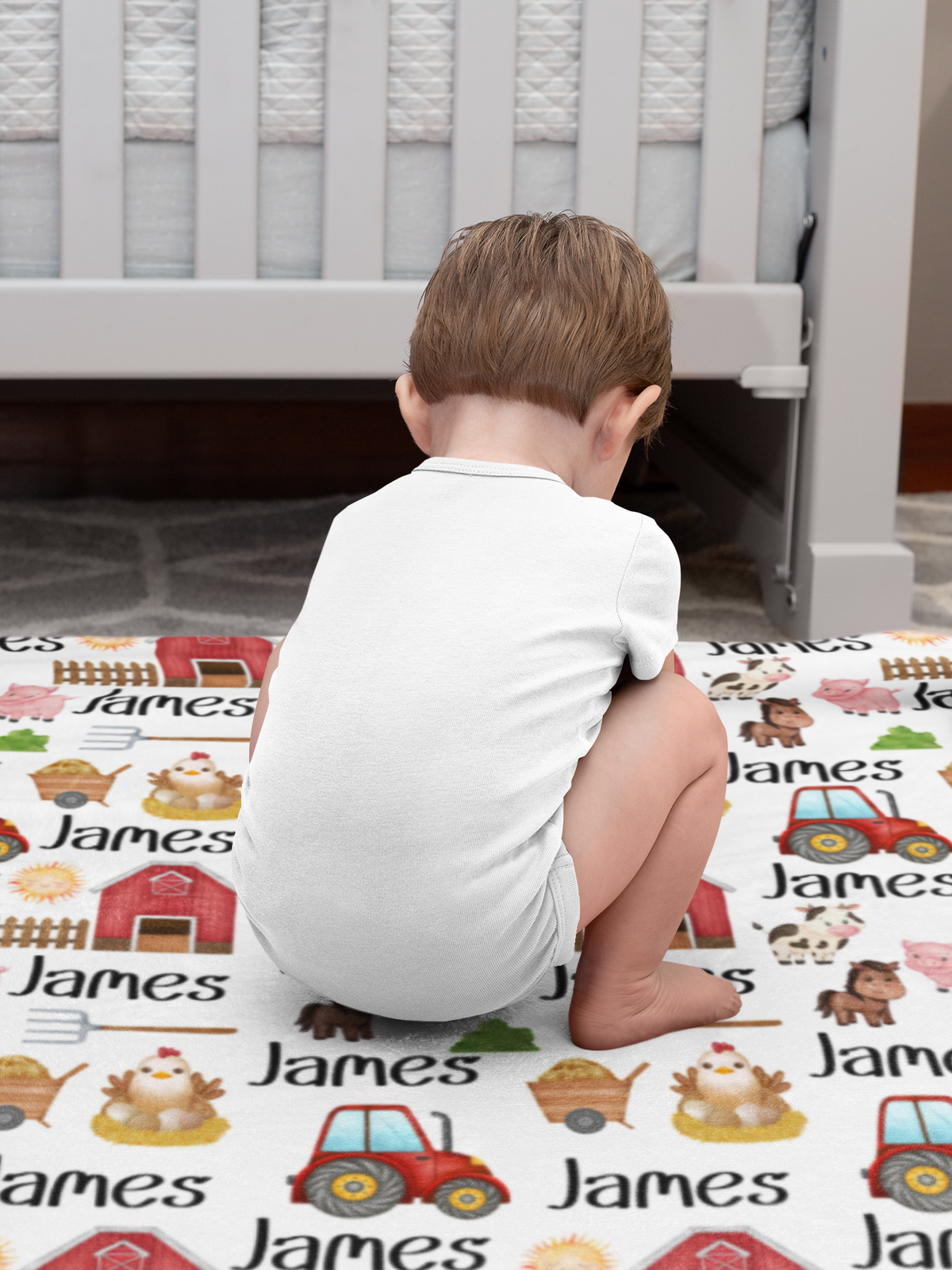 Personalized Cute Farm Animals Name Blankets - Gift for Kids