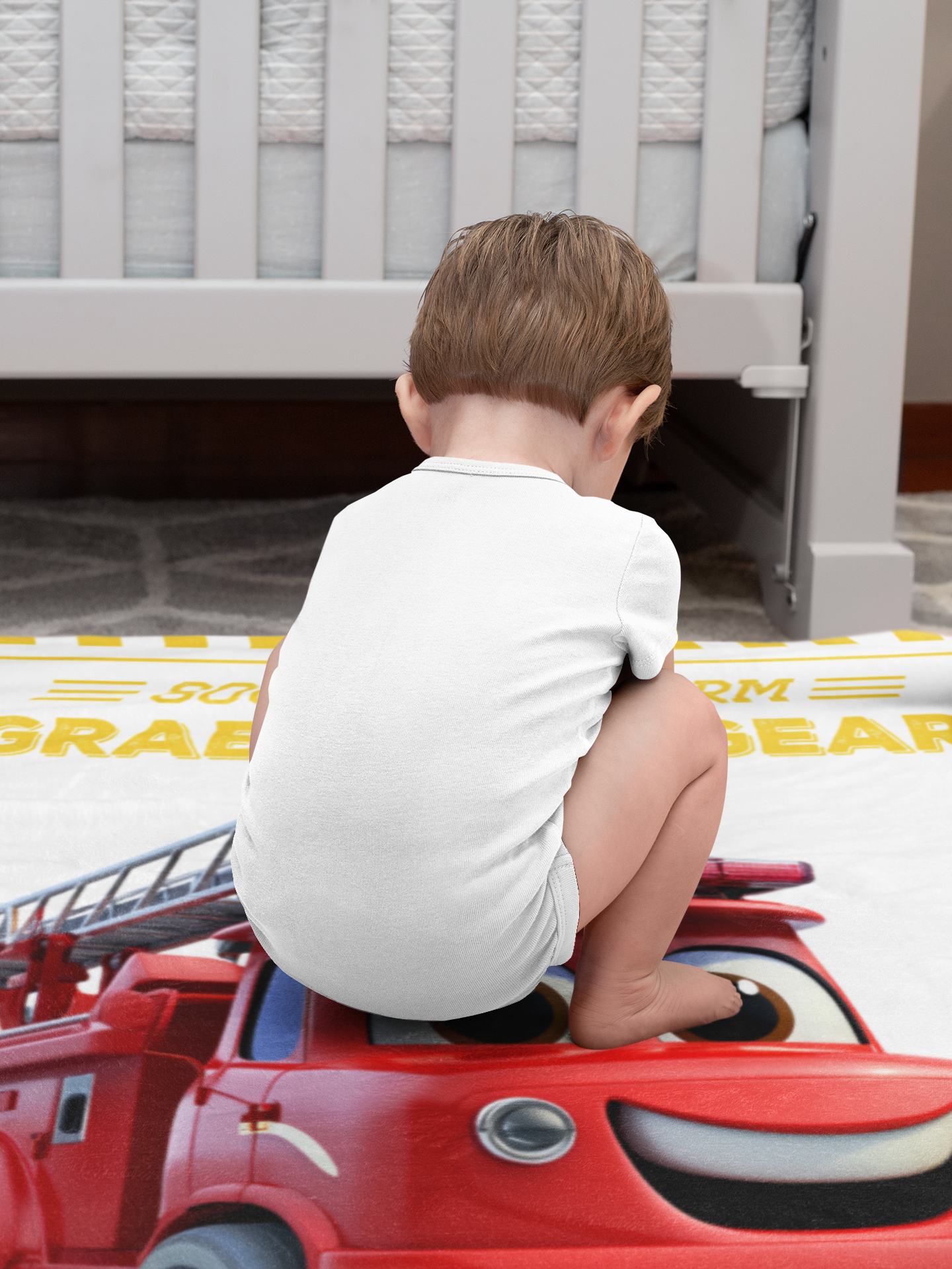 Personalised Custom Fire Truck Boy Name Blankets - Gift for Kids