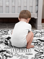 Personalized Custom Dinosaurs Coloring Blanket🎨- Gift For Kids