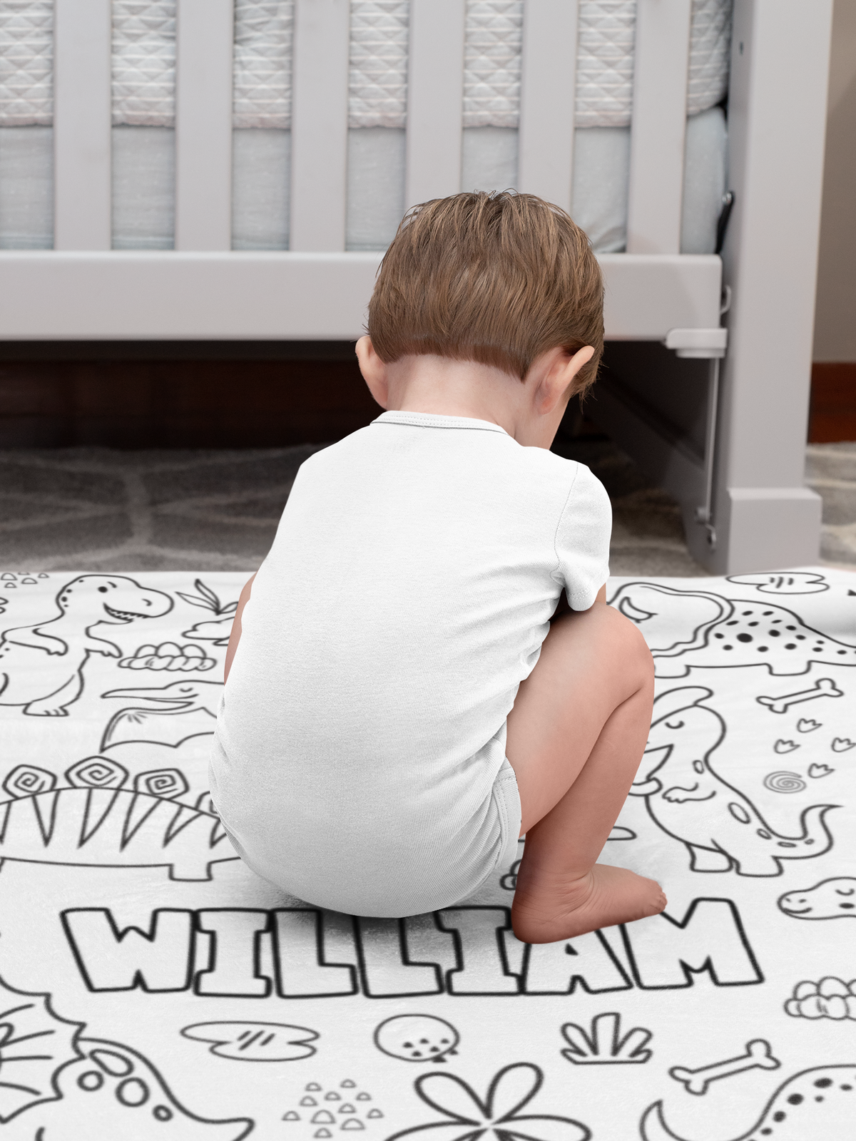 Personalized Cartoon Dinosaur Kids Coloring Blanket🎨- Gift for Kids