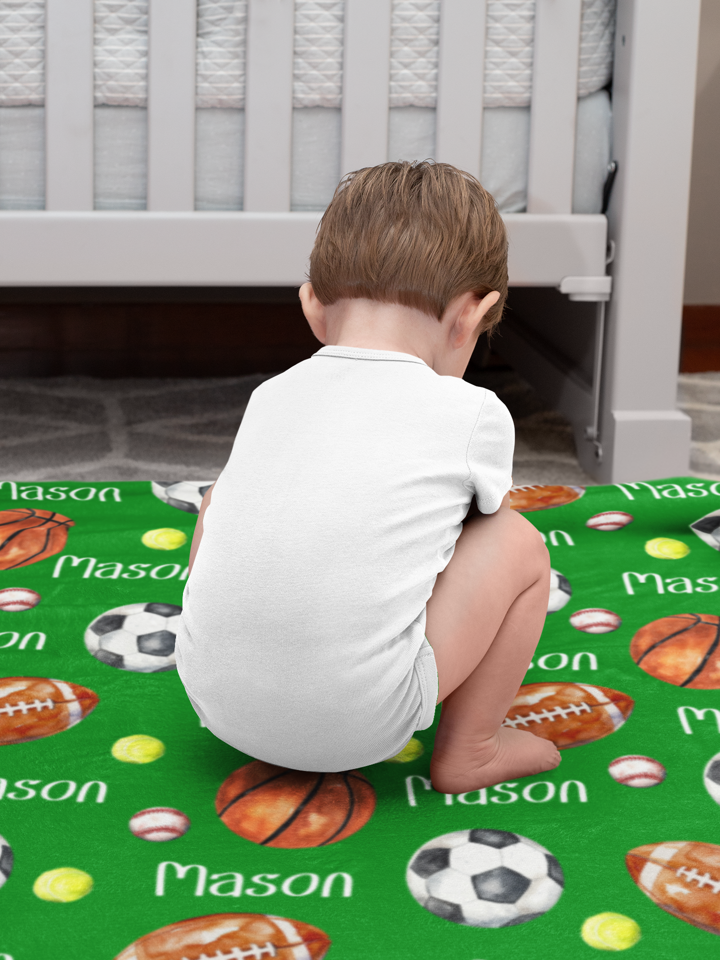 Personalised Custom Ball Collection Boy Name Blankets - Gift for Kids