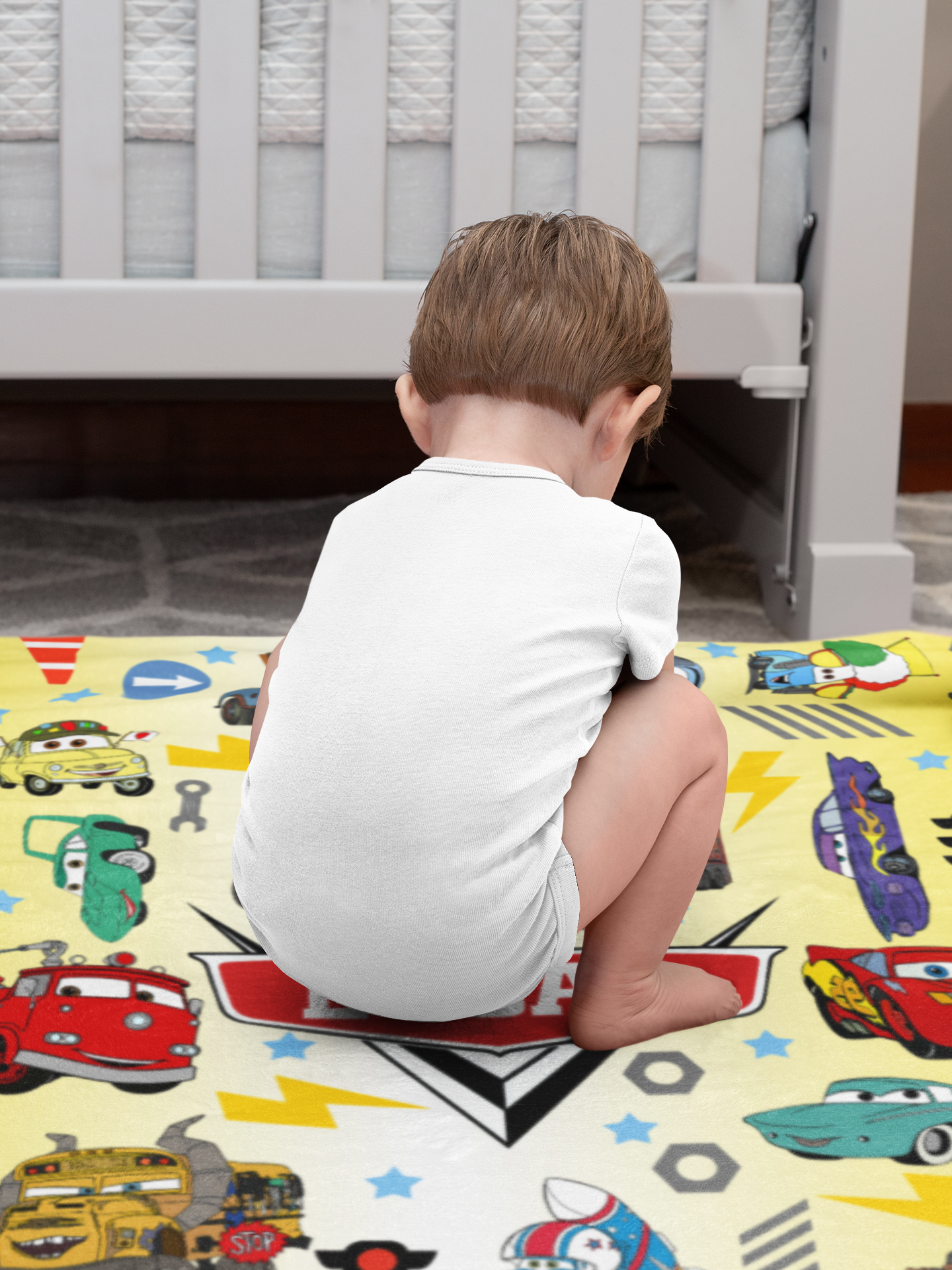 Personalized Cartoon Cars Name Blanket - Gift for Kid