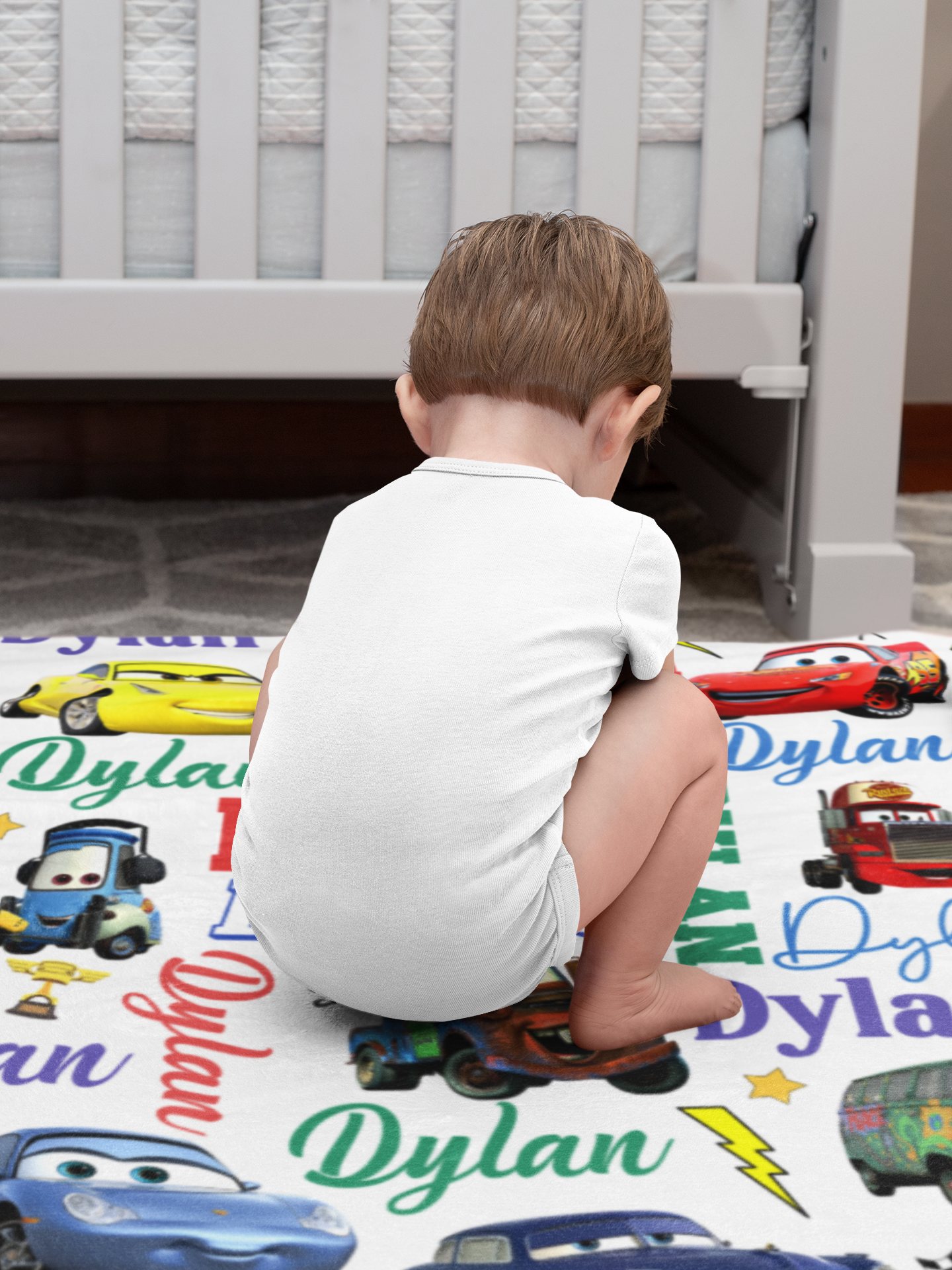 Personalized Car Boy Name Blanket - Gift for Kids