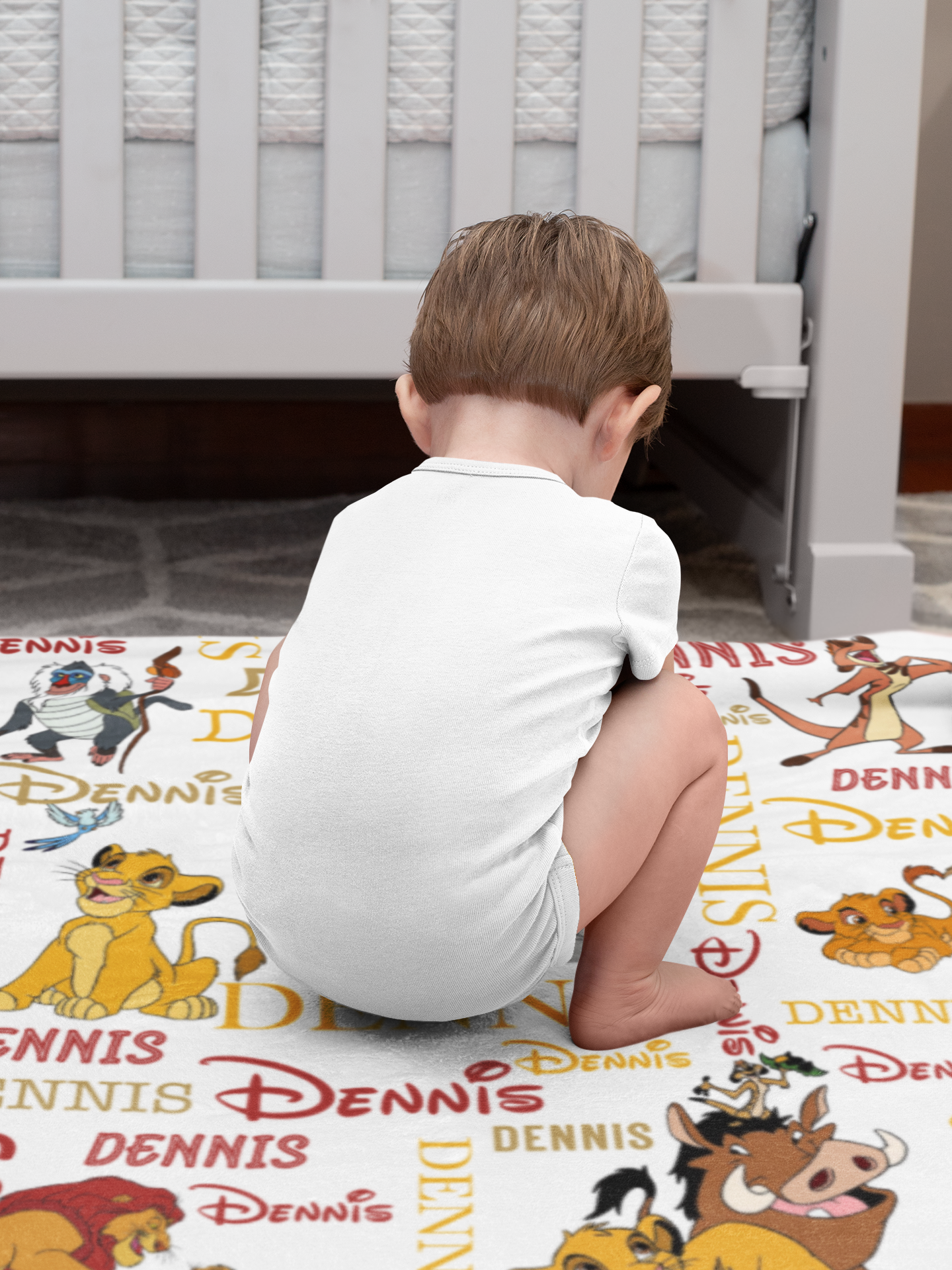 Personalized Animal Lion Name Blanket - Gift for Kidspsd