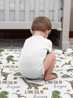 Personalized Cute Dinosaur Friends Name Blankets - Gift for Kids