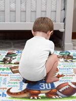 Personalized Cute Dinosaur Themed Name Blanket - Gift for Kids