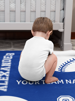 Personalized Ball Game Themed Name Blanket - Gift for Kids