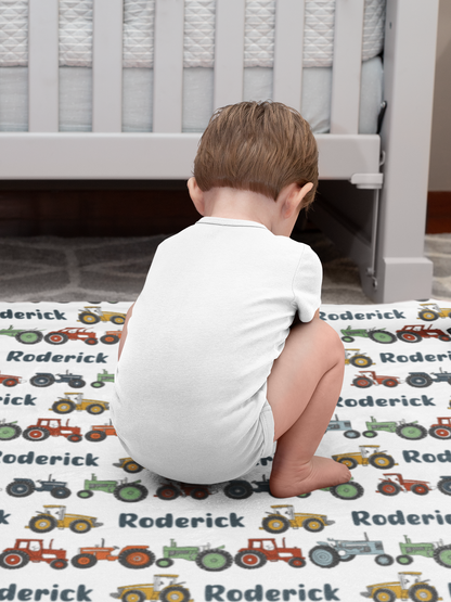 Personalized Vintage Car Name Blanket - Gift for Kids