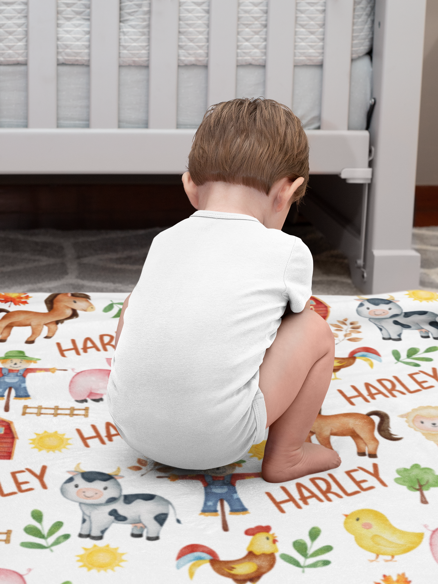 Personalized Custom Farm Animal Name Blankets - Gift for Kids