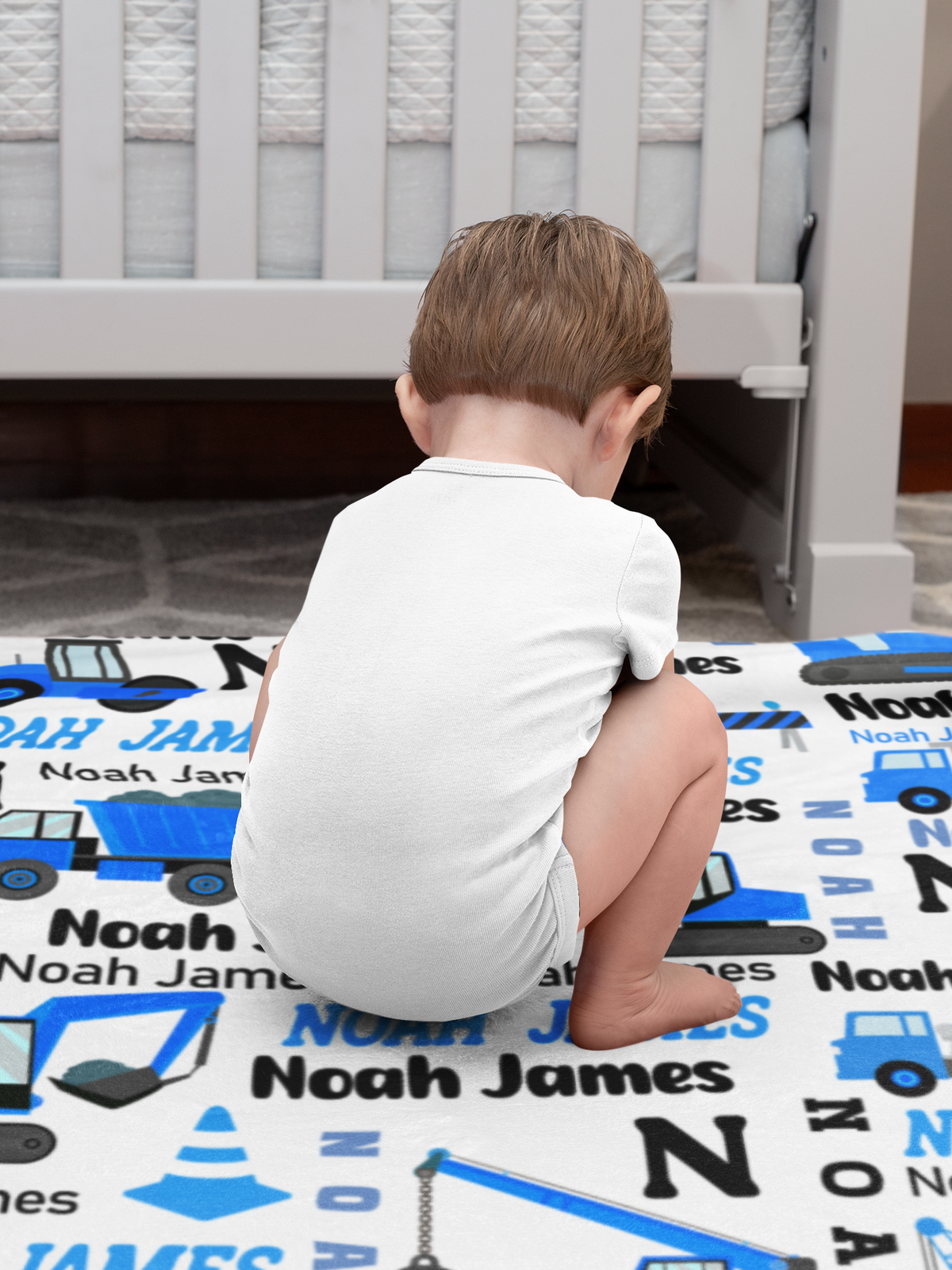 Personalized Construction Trucks Blankets - Gifts for Kid