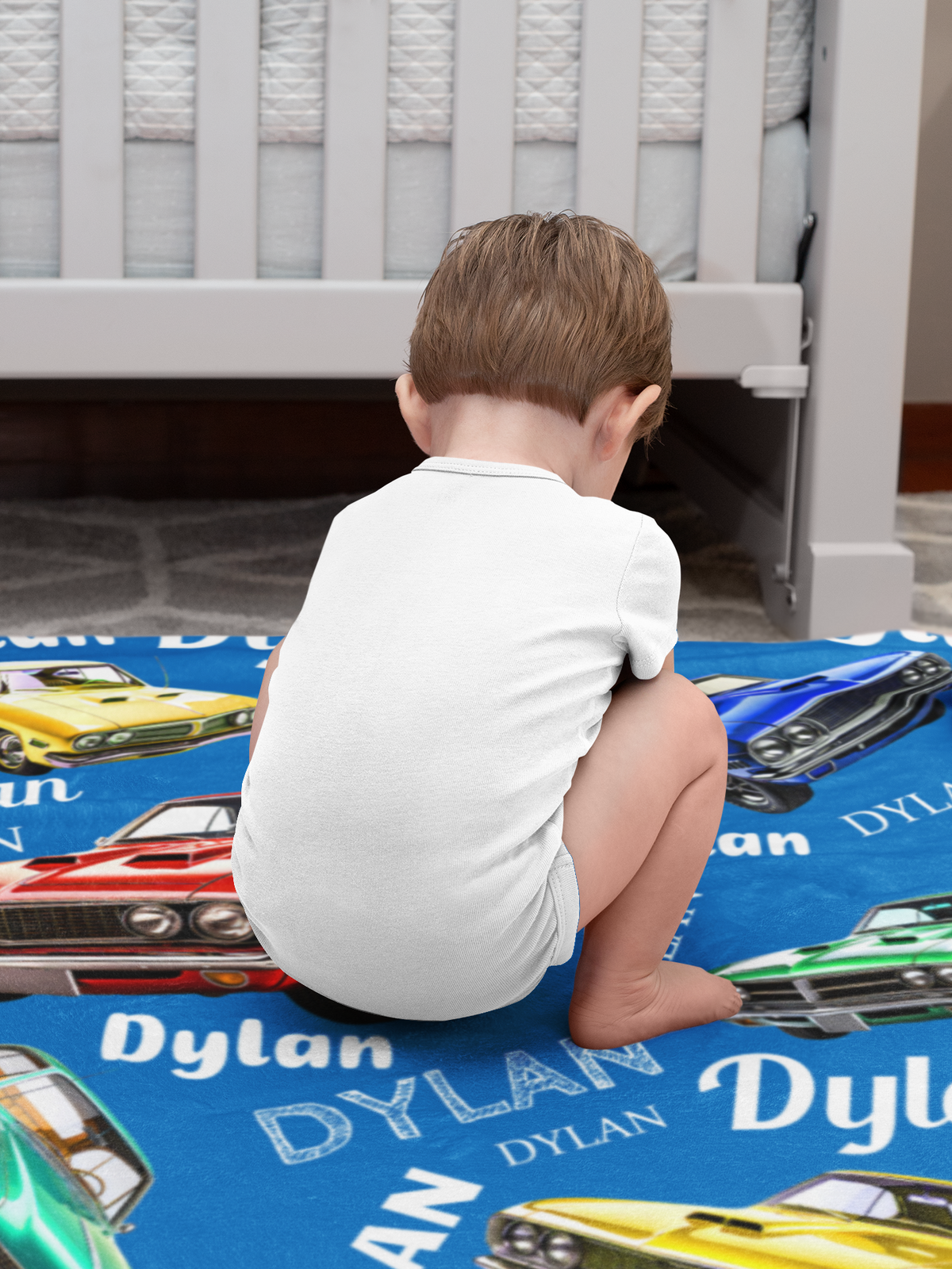 Personalized Muscle Car Name Blanket - Gift for Kids