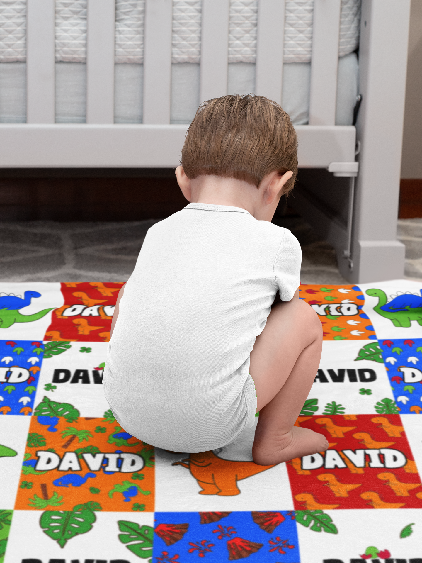 Personalized Cartoon Dinosaurs Children's Name Blankets - Gift for Kids