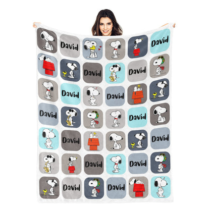 Personalized Cute Puppy Name Blankets - Gift for Kids