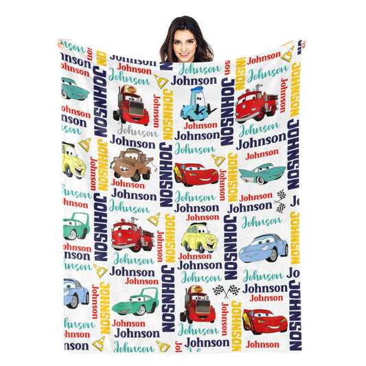 Personalized Car Name Blanket - Gift for Kids