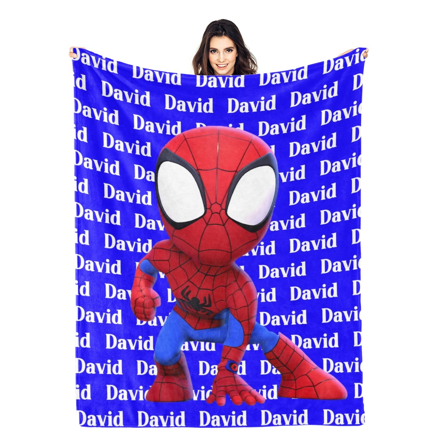 Personalized Cartoon Name Blanket for Boy - Gift for Kids