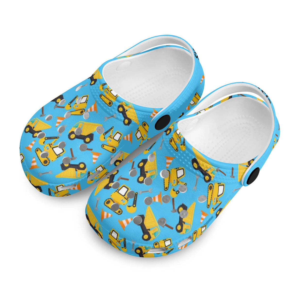 Custom Name Yellow Construction Truck Kid's Slippers/Sandals