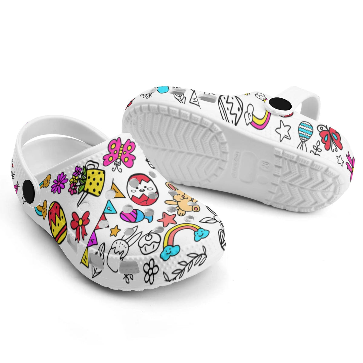 Custom Name Doodle Cartoon Animal Party Kid's Slippers/Sandals