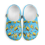 Custom Name Yellow Construction Truck Kid's Slippers/Sandals