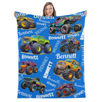 Personalized Monster Truck Blankets - Gifts for Kid