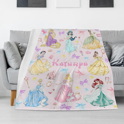 Personalized Princess Name Blankets - Gift for Kids