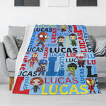 Personalized Boy's Name Blanket - Gift for Kids