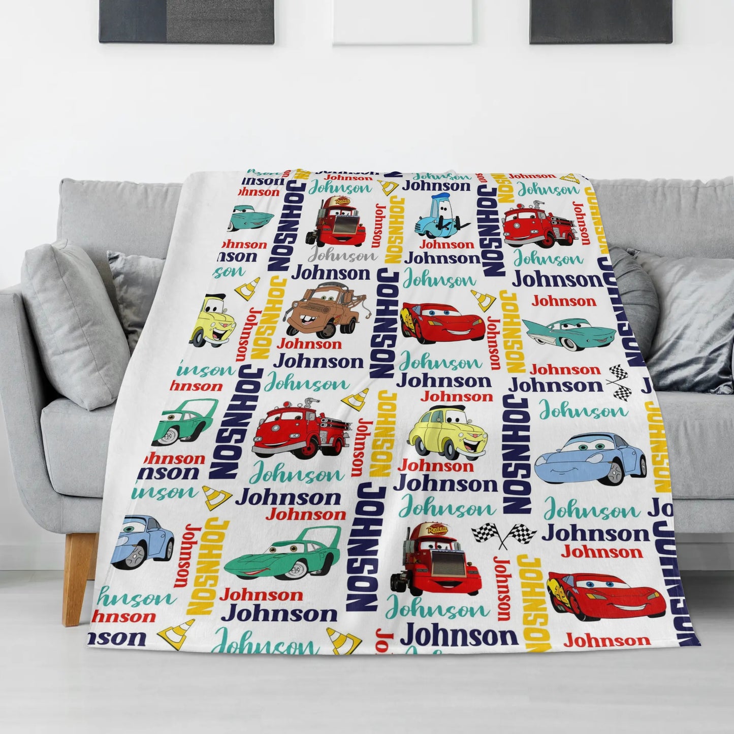 Personalized Car Name Blanket - Gift for Kids