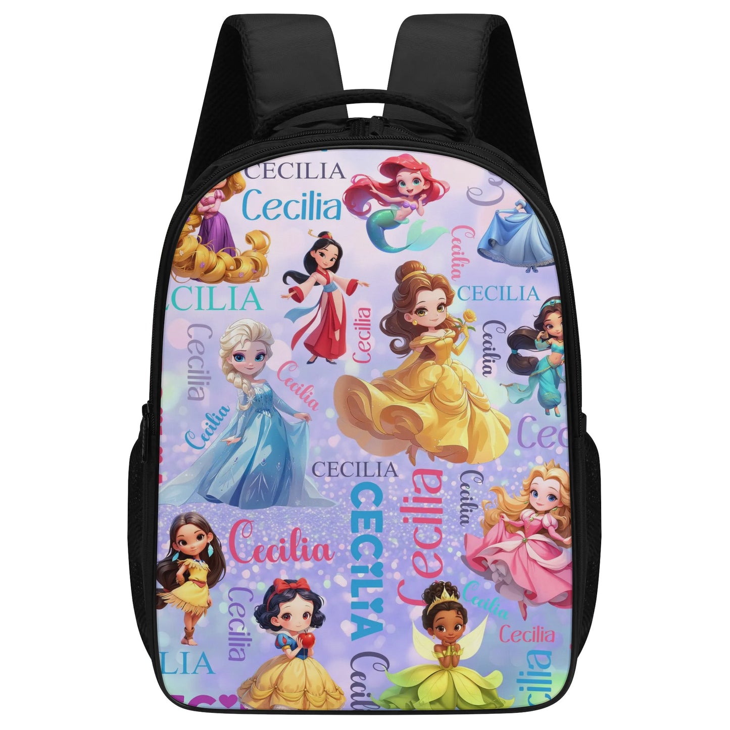 Personalized Customized Cute Cartoon Princess Name Backpack - Back to School
