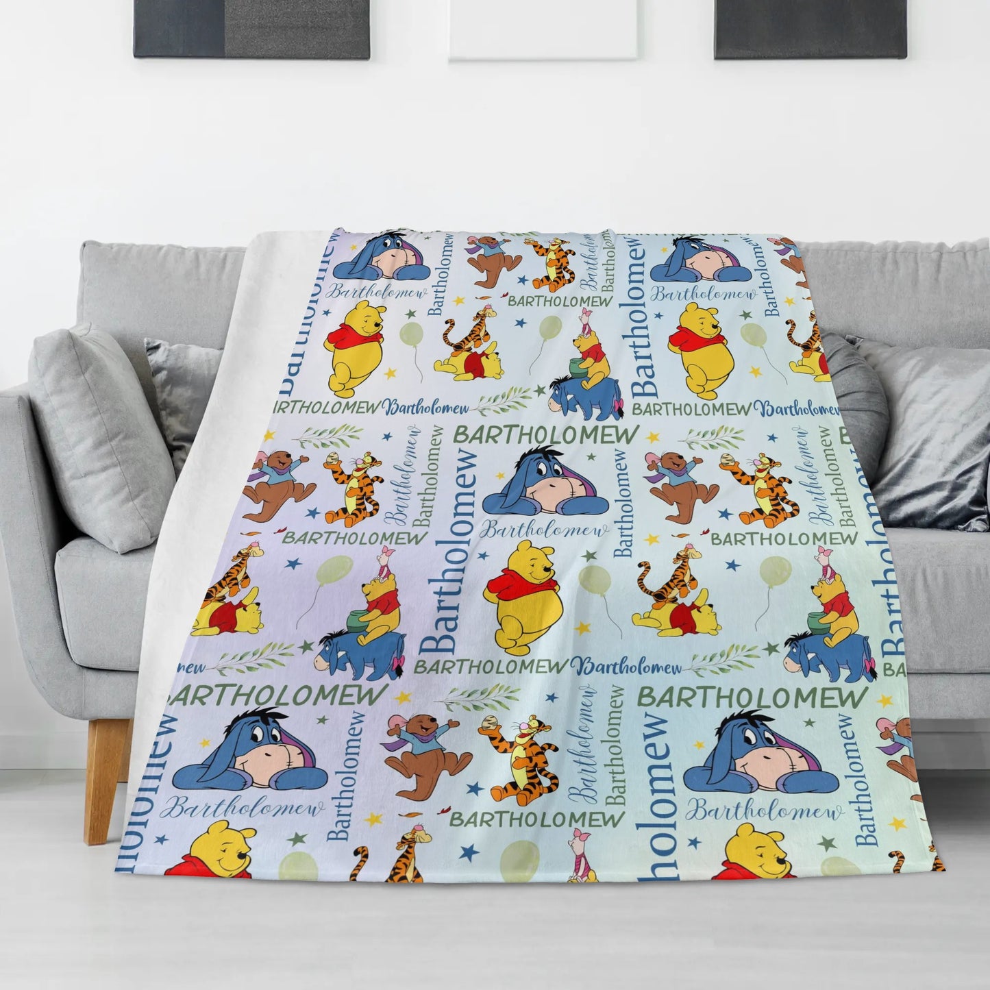 Personalized Cartoon Animal Lovers Name Blankets - Gift for Kids