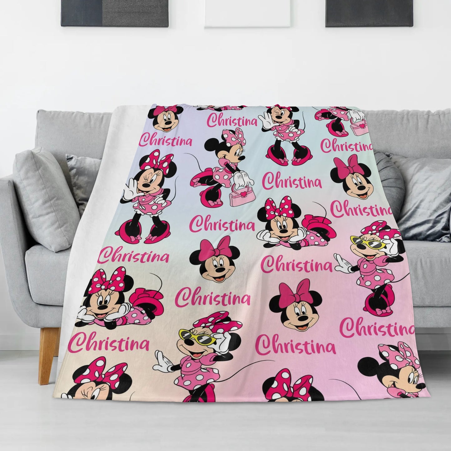 Customized Cute Cartoon Children's Name Blanket - Gift for Kids