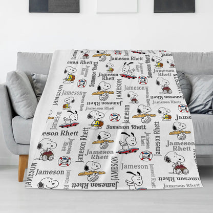 Personalized Cute little Puppy Name Customized Blanket - Gifts for Kids