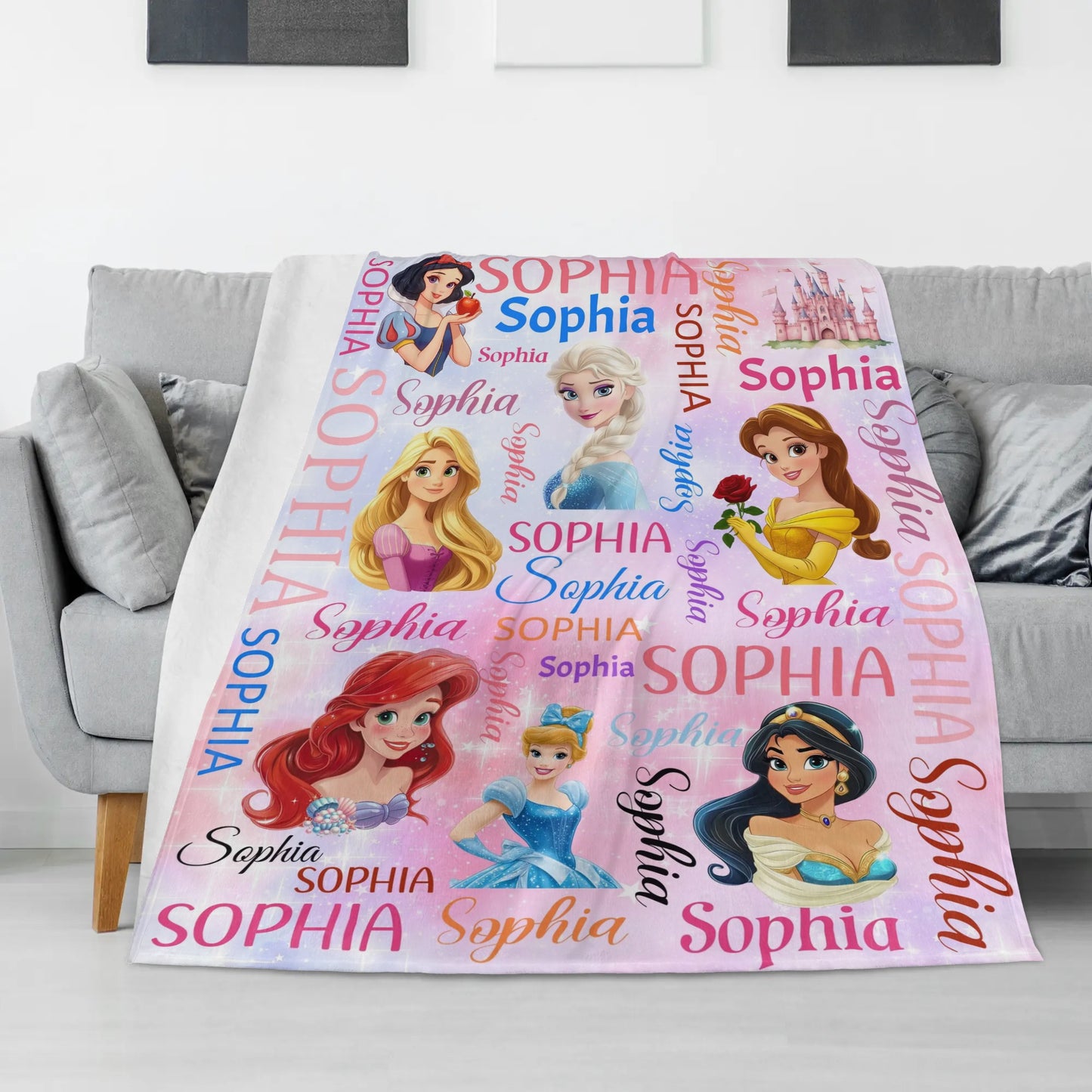 Personalized Name Cute Girl Blanket - Gift for Kids