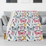 Personalized Colorful Butterfly Name Blanket - Gift for Kids