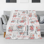 Personalized Cute Floral Elephant Blankets - Gifts for Baby