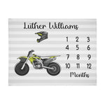 Personalized Motorcycle Name Blanket - Gift for Baby