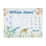 Personalized Underwater World Name Blanket - Gift for Baby