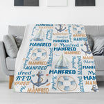 Personalized Nautical Collection Name Blanket - Gift for Kids