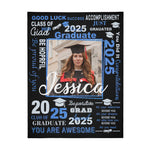 Personalized Graduation Class of 2025 Customized Name Blankets - Graduation Gift