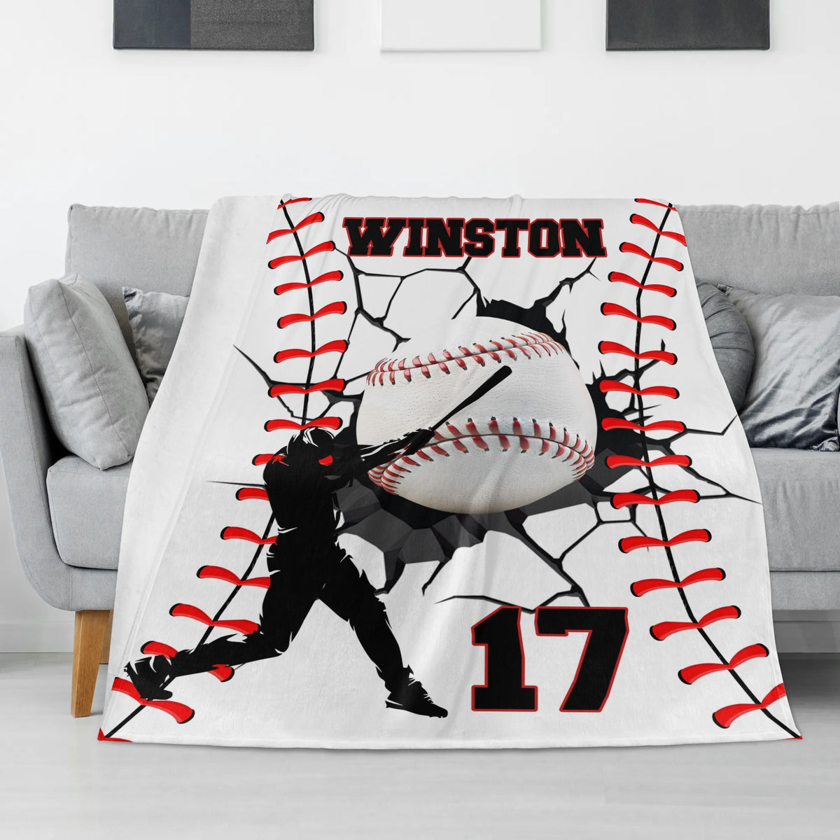 Personalized Baseball Name Blanket - Gifts for Kids