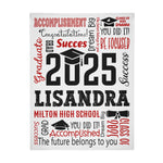 Personalized Class of 2025 Custom Name Classic Graduation Blankets - Graduation Gifts