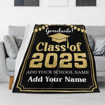 Personalized Class of 2025 Graduation Custom Name Blanket - Graduation Gifts