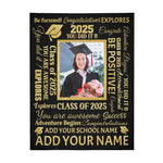 Personalized Class of 2025 Graduation Custom Photo and Name Blanket - Graduation Gifts