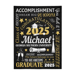 Personalized Class of 2025 Graduation Party Custom Name Blanket - Graduation Gifts