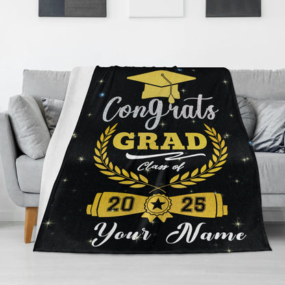 Personalized Class of 2025 Graduation Star Name Blanket - Graduation Gifts