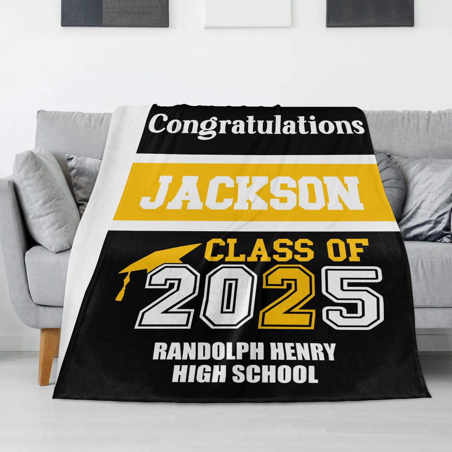 Personalized Class of 2025 Name Custom Classic Graduation Blankets - Graduation Gifts