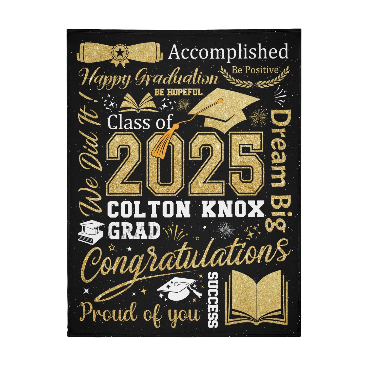 Personalized Class of 2025 Name Customized Blanket - Graduation Gifts