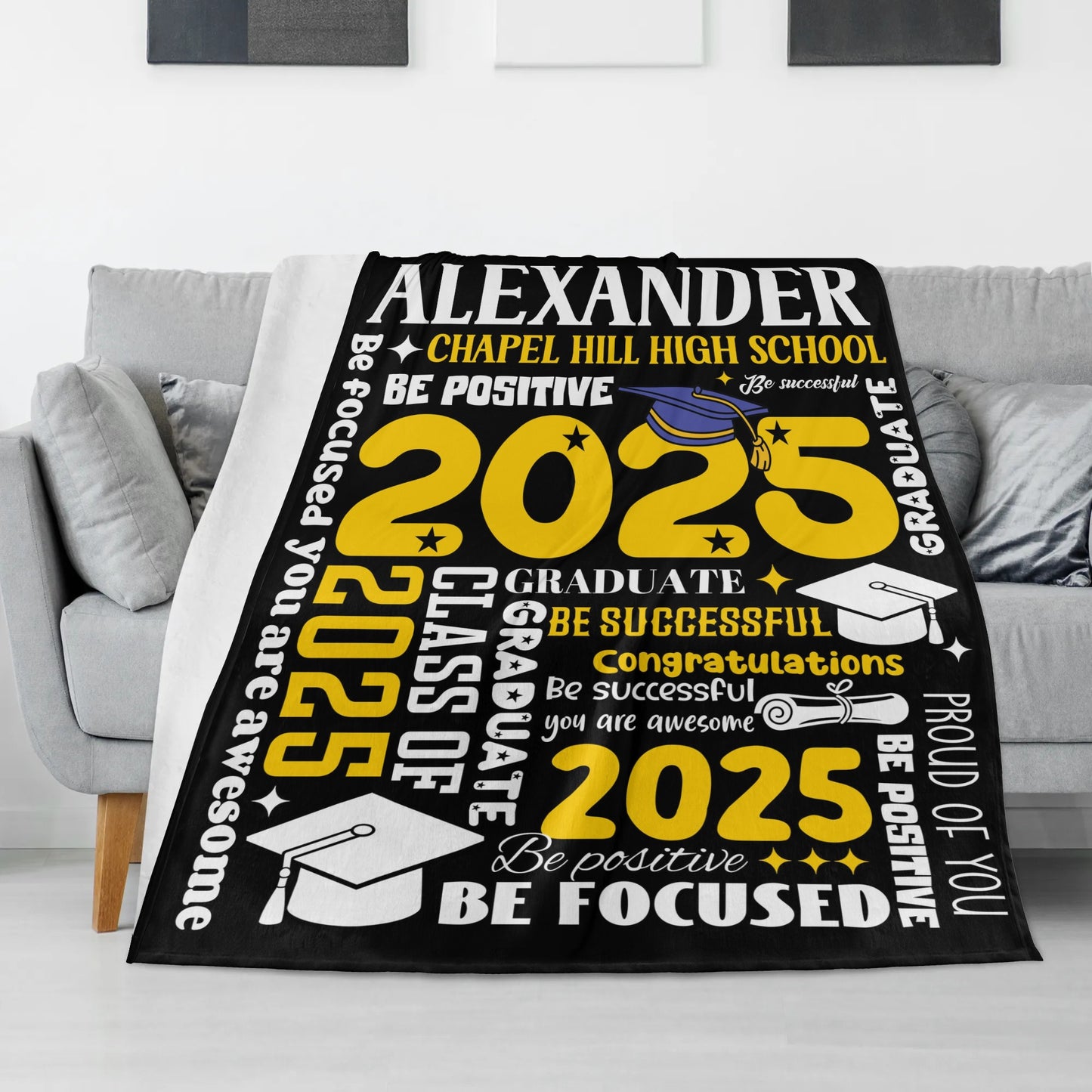 Personalized Custom Class of 2025 Graduation Star Blankets - Graduation Gifts