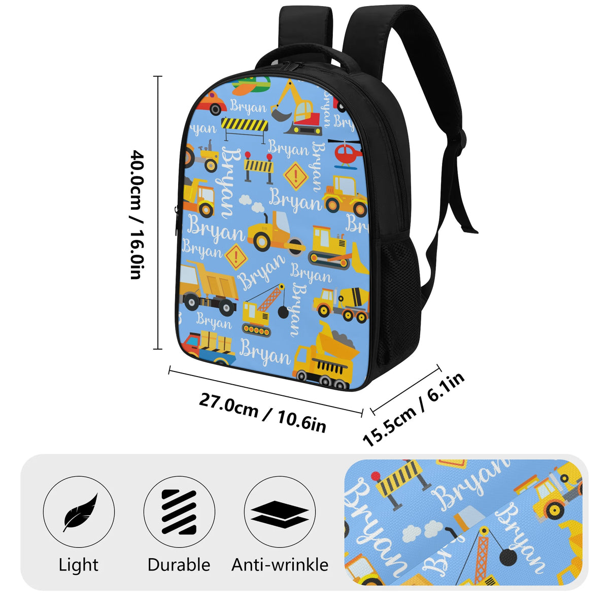 Personalized Cartoon Transport Truck Backpack - Back to School