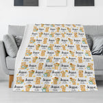 Personalized Cute Bear Name Blankets - Gift for Kids