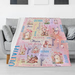 Personalised Fairy Butterfly Girl Name Blankets - Gift for Kids